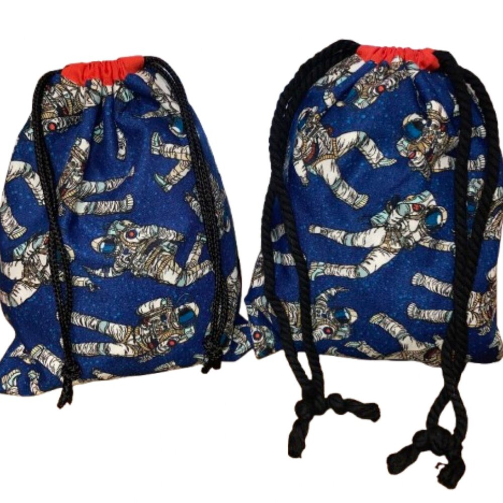 Drawstring bags with Astronauts Floating in Space Kids
